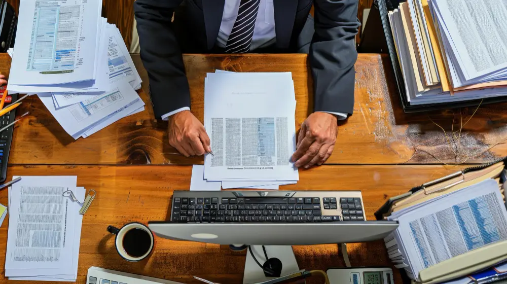 Financial documents on desk representing SEC and IRS compliance rules for ETF 351 conversion eligibility